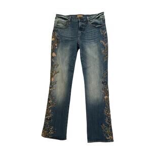 Driftwood Kelly Embroidered Bootcut Jeans - Floral Embroidery - Size 29